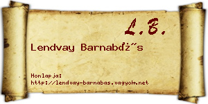 Lendvay Barnabás névjegykártya