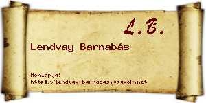 Lendvay Barnabás névjegykártya