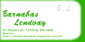 barnabas lendvay business card